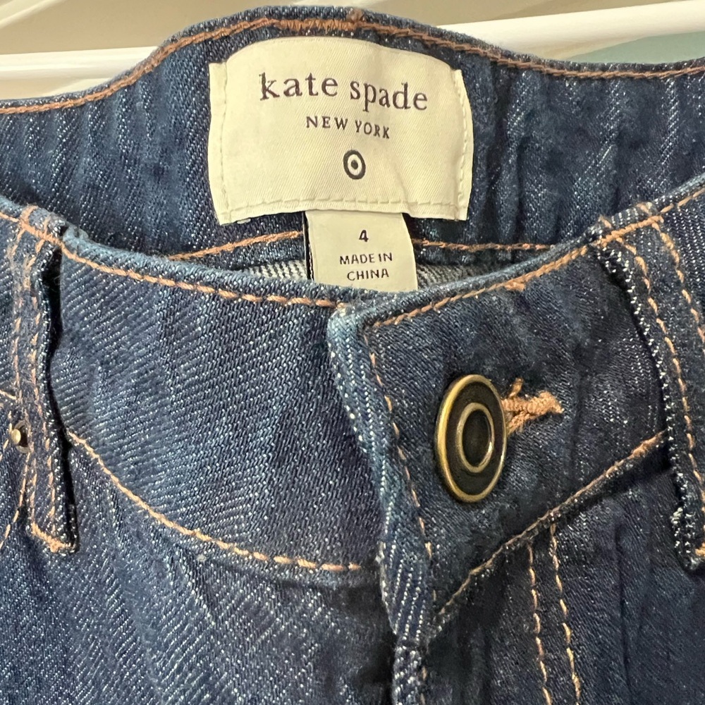 Women’s High Rise Straight Leg Wide Cuff Jeans Kate Spade x Target Size 4 NWT - Picture 4 of 11